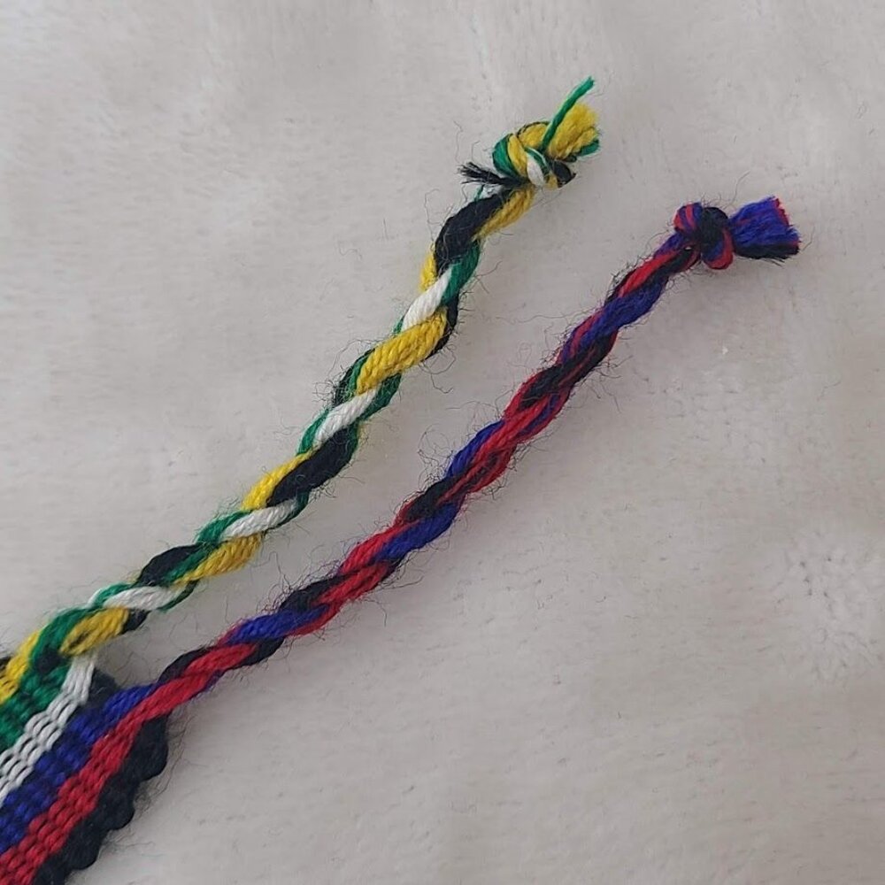 Hand Woven Braided Friendship Bracelet Black Red Blue White Green Yellow - Picture 7 of 12